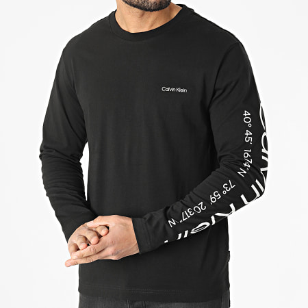 Calvin Klein - Tee Shirt Manches Longues Logo Coordinates 8445 Noir