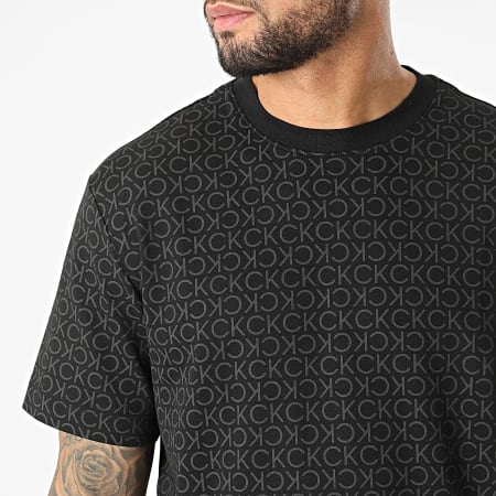 Calvin Klein - Tee Shirt Comfort Allover Logo 8447 Noir