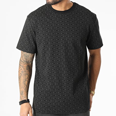 Calvin Klein - Camiseta Comfort Allover Logo 8447 Negro