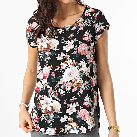 Only - Top floral negro de mujer Vic