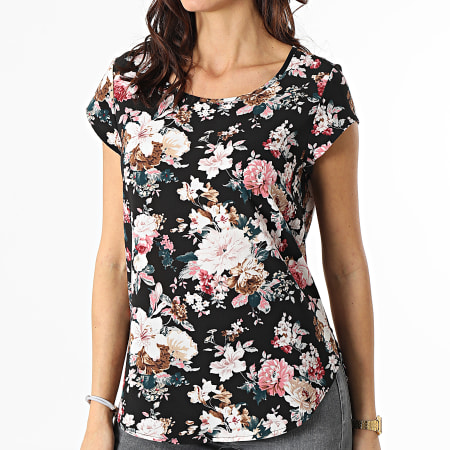 Only - Top floral negro de mujer Vic