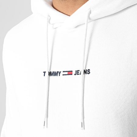 Tommy Jeans - Sweat Capuche Straight Logo 1632 Blanc