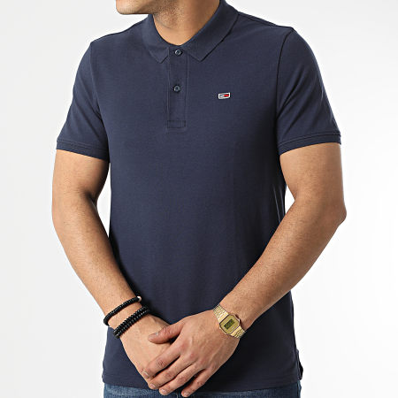Tommy Jeans - Polo Manches Courtes Solid Stretch 2219 Bleu Marine