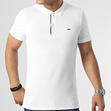 Tommy Jeans - Polo Manches Courtes Solid Stretch 2219 Blanc