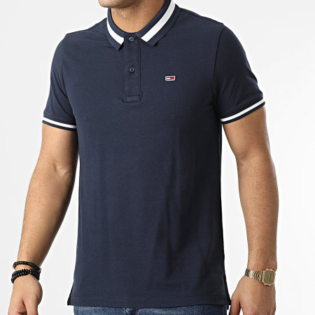 Tommy Jeans - Polo Manches Courtes Tipped Stretch 2220 Bleu Marine