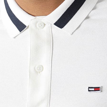 Tommy Jeans - Polo Manches Courtes Tipped Stretch 2220 Blanc
