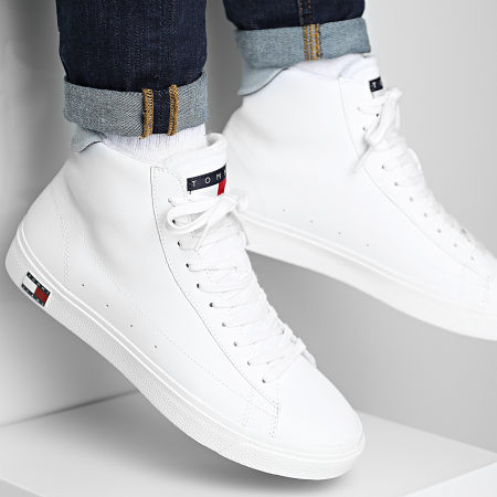 Tommy Jeans - Baskets Leather Mid Cut Vulcan 0886 White