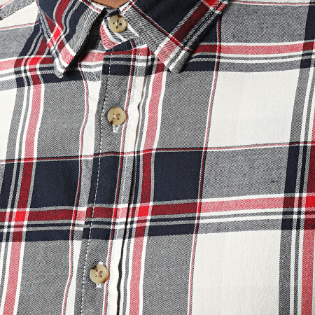 Jack And Jones - Camicia a quadri Logan a maniche lunghe blu, bianco, rosso e blu della Marina.