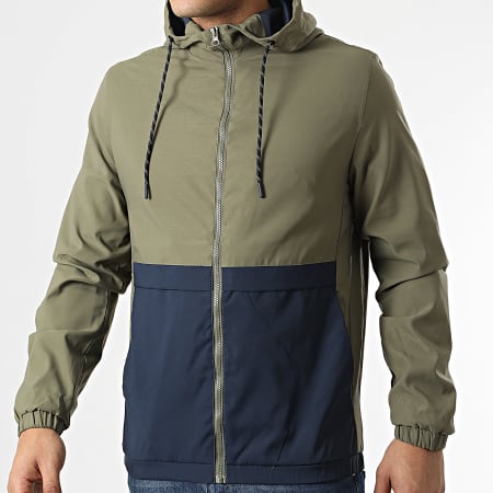 Produkt - Cortavientos con capucha William Light verde caqui azul marino