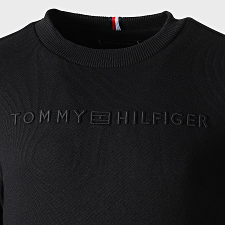 Tommy Hilfiger - Sudadera de cuello redondo para niños con logo consciente 7025 Black