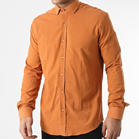 Black Needle - 3607 Oranje Shirt Met Lange Mouwen