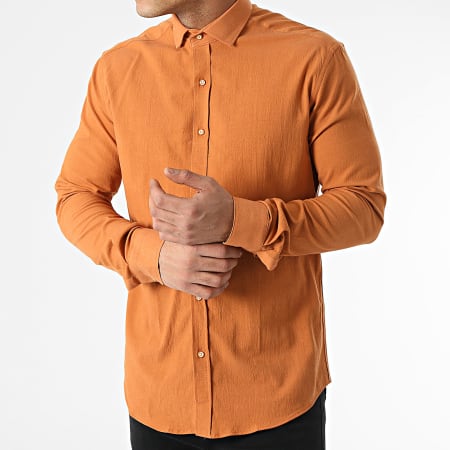 Black Needle - 3607 Camicia a maniche lunghe arancione