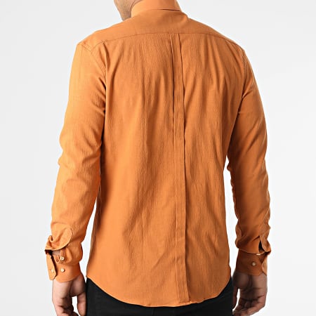 Black Needle - 3607 Oranje Shirt Met Lange Mouwen