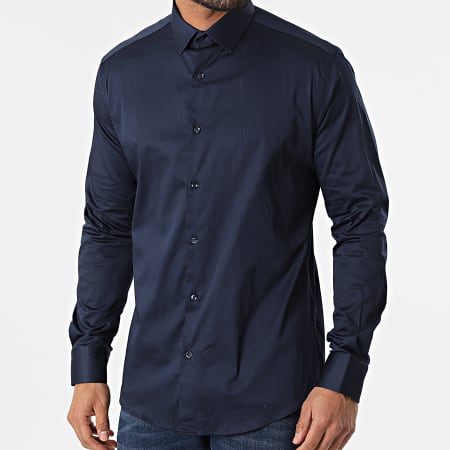 Black Needle - Camicia a maniche lunghe 4001 blu navy