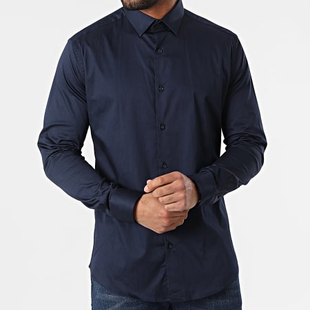 Black Needle - Camicia a maniche lunghe 4001 blu navy