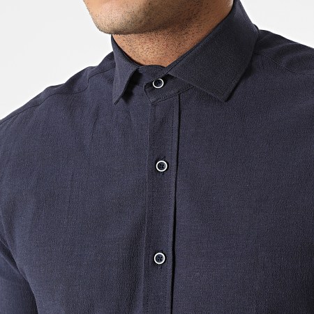 Black Needle - 3607 Camicia a maniche lunghe blu navy