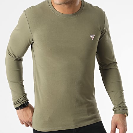 Guess - Tee Shirt Manches Longues M2RI17-J1311 Vert Kaki