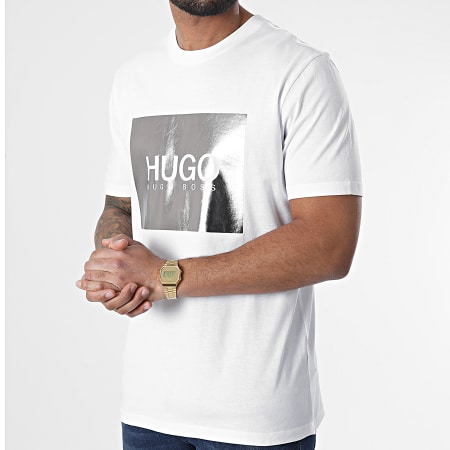 HUGO - Tee Shirt 50463233 Blanc Argenté