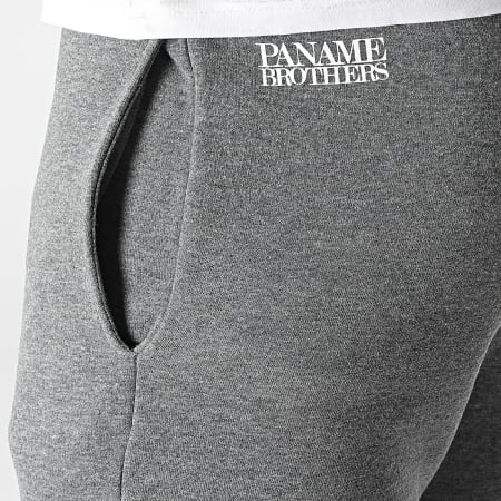Paname Brothers - Pantalon Jogging Prince Gris Anthracite Chiné
