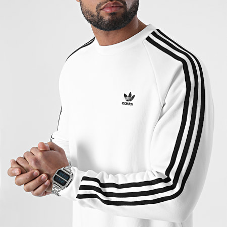 Adidas Originals - Top con girocollo e strisce HE9483 Bianco