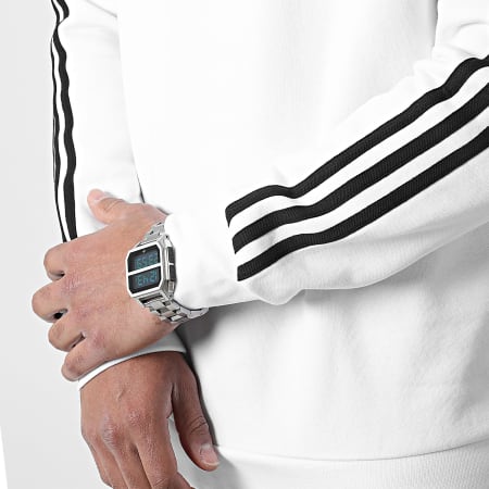 Adidas Originals - Top con girocollo e strisce HE9483 Bianco