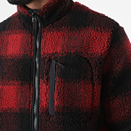 Superdry - Chaqueta de forro polar con cremallera Sherpa Workwear M5011230A rojo negro