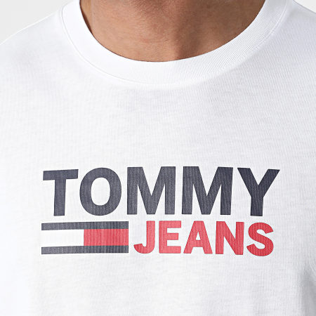 Tommy Jeans - Corp Logo 9487 Camiseta de manga larga blanca