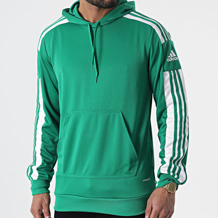 Adidas Sportswear - SQ21 Felpa con cappuccio a bande GP6437 Verde