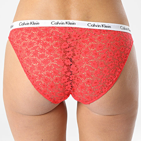 Calvin Klein - Lot De 3 Culottes Femme QD3926E Rouge Corail Blanc