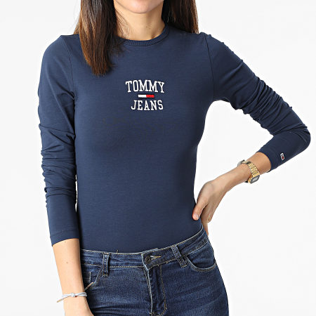 Tommy Jeans - Body de manga larga con logo universitario para mujer 1754 Azul marino