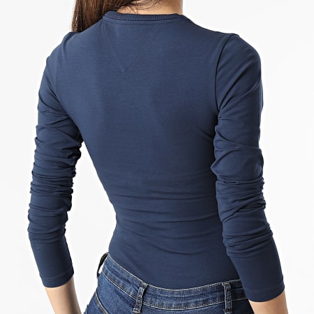 Tommy Jeans - Body Manches Longues Femme College Logo 1754 Bleu Marine