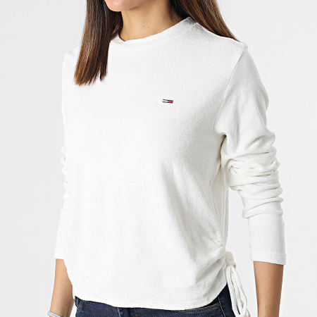 Tommy Jeans - Sweat Crewneck Towelling Side Knot 1817 Blanc