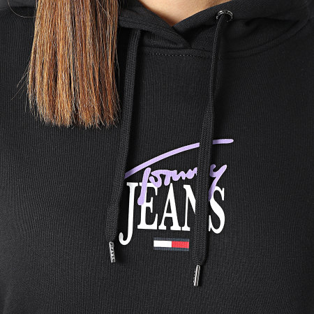 Tommy Jeans - Sweat Capuche Femme Essential Logo 1824 Noir