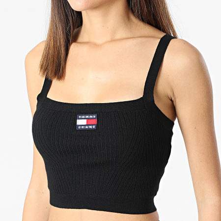 Tommy Jeans - Top donna Crop Badge 1875 nero