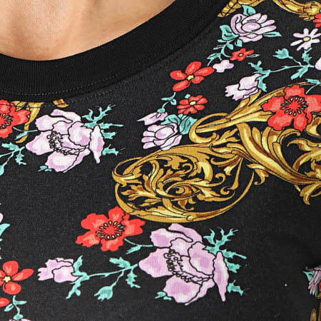 Versace Jeans Couture - Camiseta de mujer Renaissance Black Sunflower
