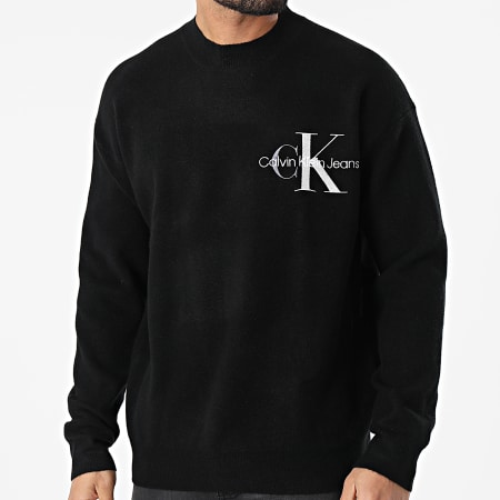Calvin Klein - Jersey bicolor con logotipo de monograma 9662 Negro