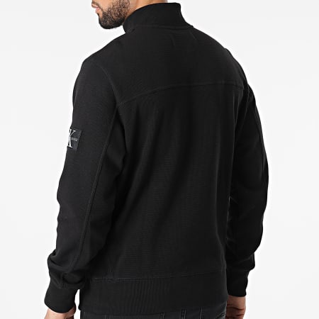 Calvin Klein Jeans - Sweat Col Zippé Textured Badge 9702 Noir