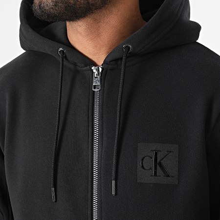 Calvin Klein - Felpa con cappuccio e zip 9711 nero