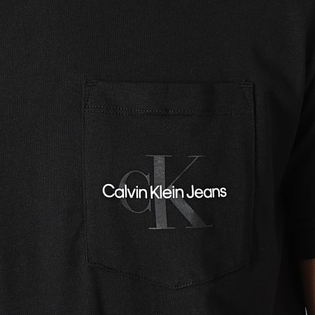 Calvin Klein - Tee Shirt Poche Monogram Logo 9876 Noir