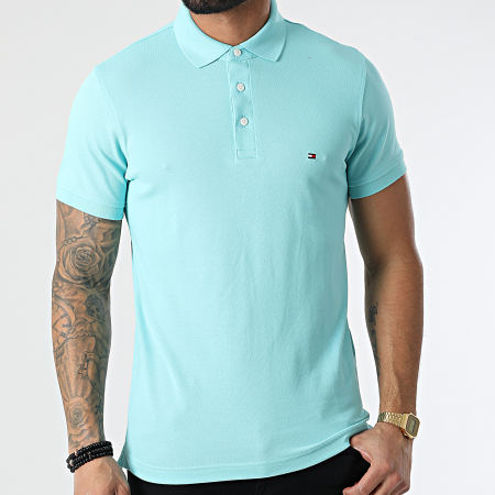 Tommy Hilfiger - Polo Manches Courtes 1985 Slim 7771 Blau Turquoise