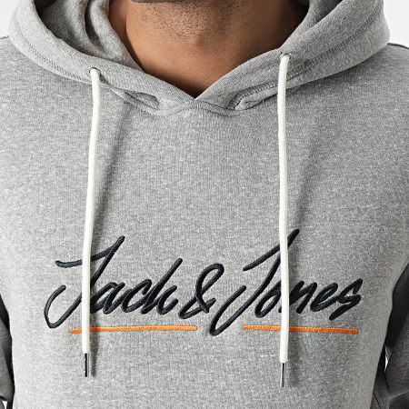 Jack And Jones - Felpa con cappuccio Upscale, grigio erica