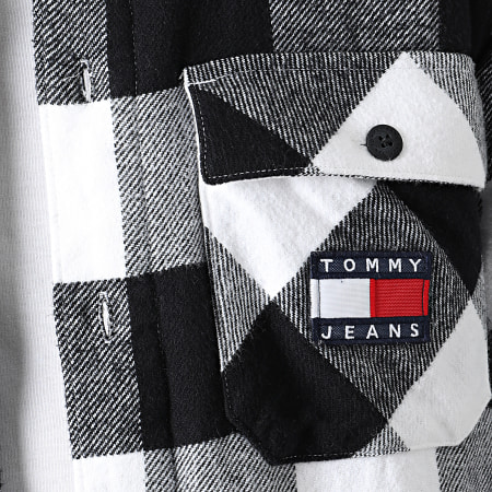 Tommy Jeans - Surchemise A Carreaux Sherpa Flannel 9394 Blanc Noir