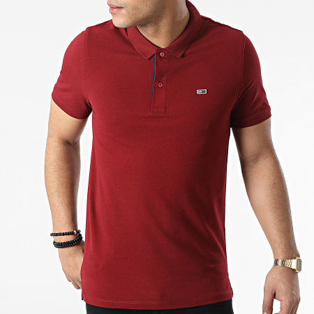 Tommy Jeans - Polo Manches Courtes Solid Stretch 2219 Bordeaux