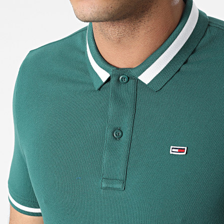 Tommy Jeans - Polo Manches Courtes Tipped Stretch 2220 Vert