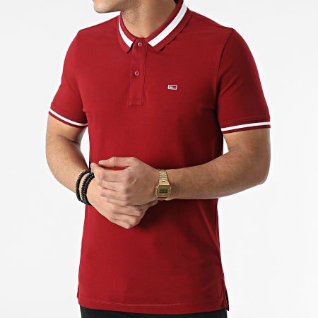 Tommy Jeans - Polo Manches Courtes Tipped Stretch 2220 Bordeaux