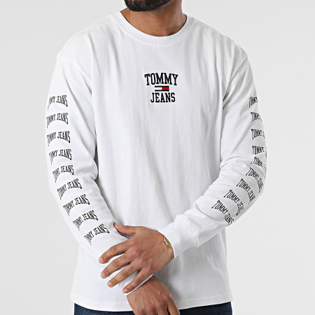Tommy Jeans - Tee Shirt A Manches Longues Homespun Graphic 2422 Blanc