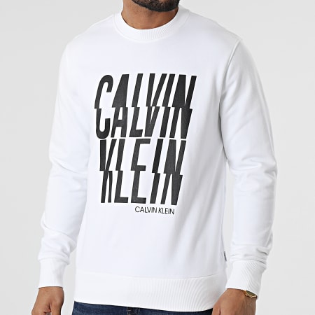 Calvin Klein - Felpa girocollo Thunder Logo 8451 Bianco