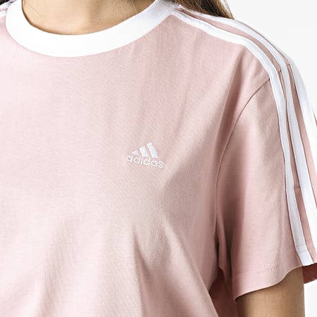 Adidas Performance - Camiseta Mujer Rayas HF1865 Rosa