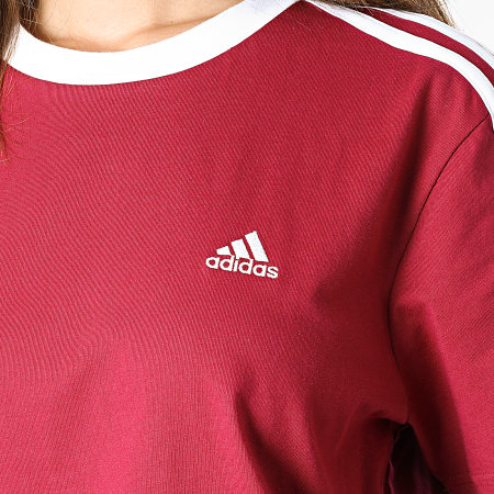 Adidas Performance - Camiseta Mujer Rayas HF1867 Burdeos