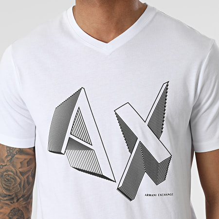 Armani Exchange - Camiseta con cuello en V 3LZTBB-ZJ6QZ Blanco
